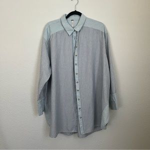 Free People Oversized Button Down Light Blue Sz M